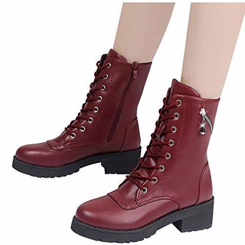 Berimaterry Botas Militares para Mujer Zapatillas Moda Botines Botas Biker Motociclistas Mujer