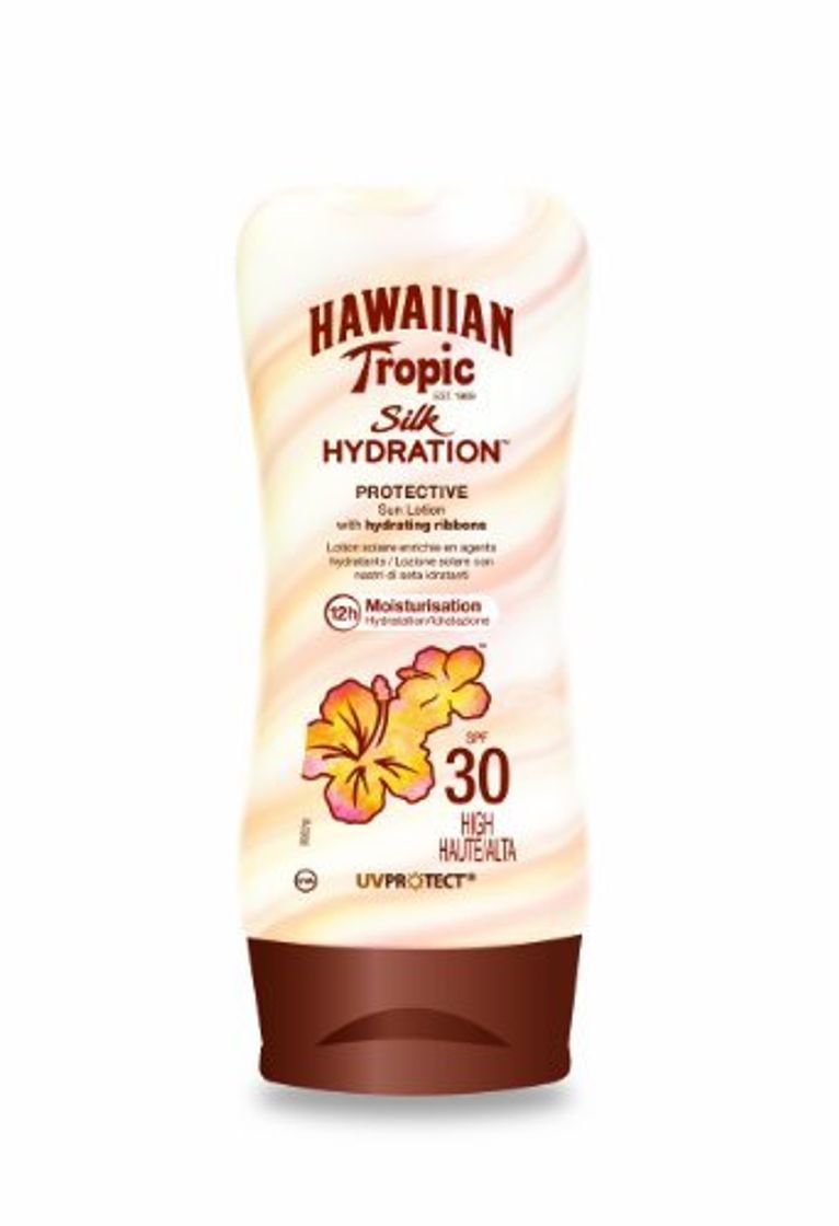 Beauty Hawaiian Tropic Silk Hydration Protective - Loción Solar Protectora con índice SPF 30 con cintas de seda hidratantes y resistente al agua, formato 180 ml