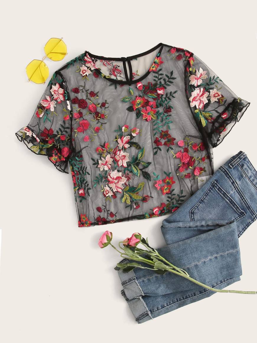 Producto Camiseta transparente con flores