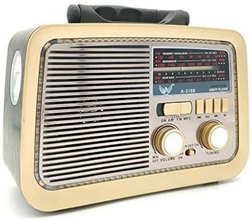 Caixa Som Antiga Radio Portátil Retro Am Fm Sd Usb Bluetooth