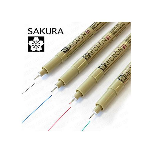 Sakura Pigma Micron - Pigmento Portamina - Pack de 4-0.1mm - Negro