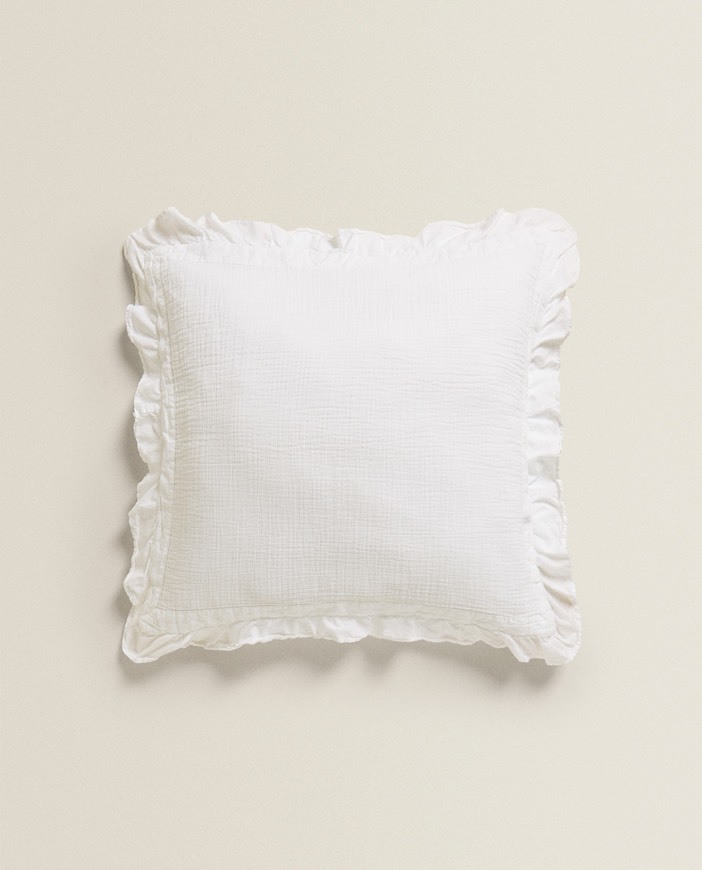 Social Funda de Cojín Gasa Volante.