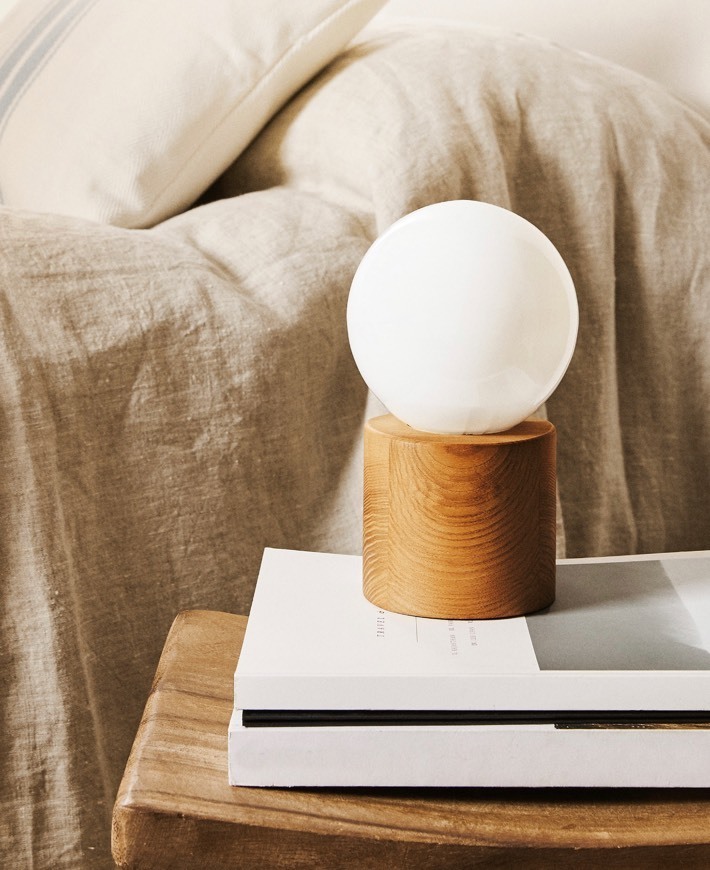 Lámpara base madera 