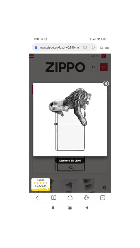 Social Zippo 3d lion