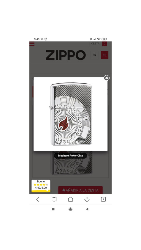 Social Zippo poker chip