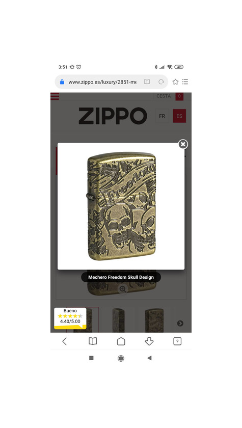 Social Zippo freedom skull design