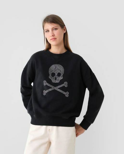 Social Sudadera de mujer de calaveras