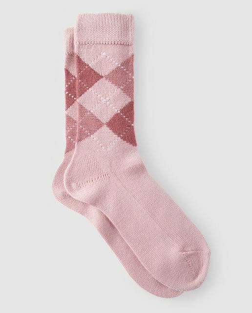 Social Calcetines de mujer rosa con rombos
