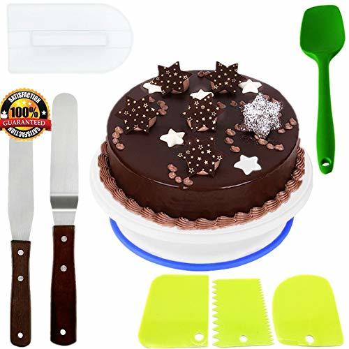 Producto Nifogo Cake Turntable Conjunto, Incluir 1 Plato Giratorio para Tartas, 1 Espátula