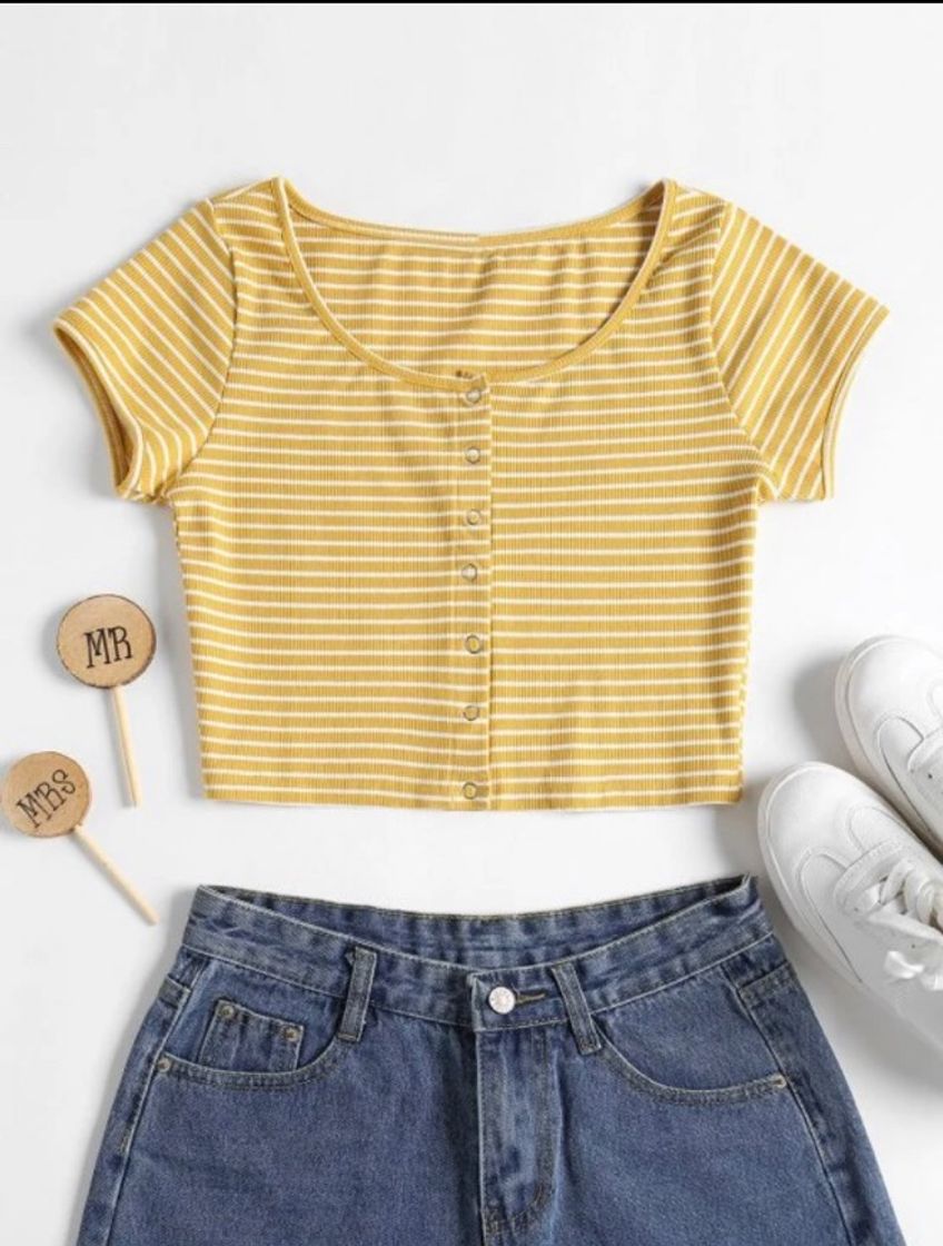 Top a rayas amarillo