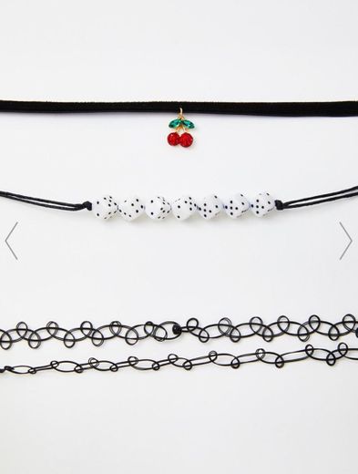 Dice And Cherries Choker Set - Black Red White | Dolls Kill