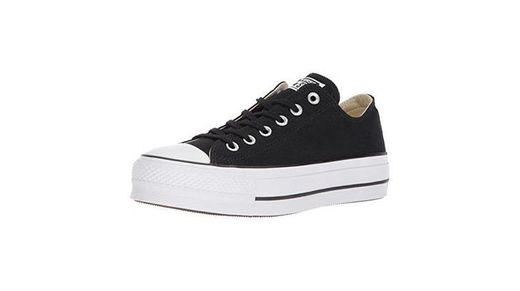 Converse Chuck Taylor CTAS Lift Ox Canvas, Zapatillas para Mujer, Negro