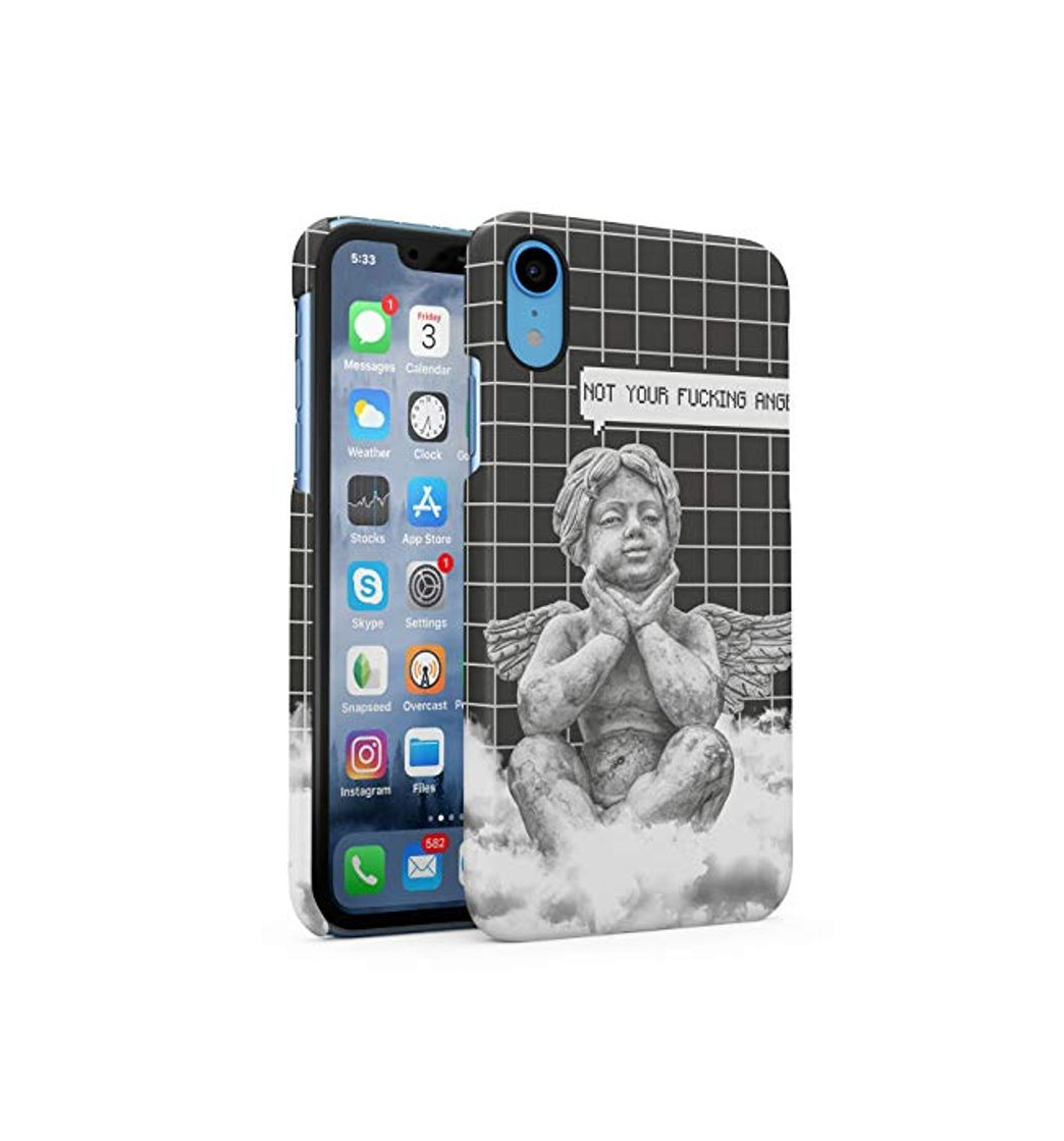 Products Funda Protectora de Plástico Duro Para iPhone XR Not Your Fucking Angel Escultura Sarcasmo Arte Citar Aesthetic Ancient Sculpture Vintage Angel Clouds Art Tumbrl Heavan Funda Delgada y Ligera