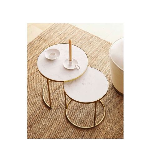 GOLD MARBLE NEST OF TABLES