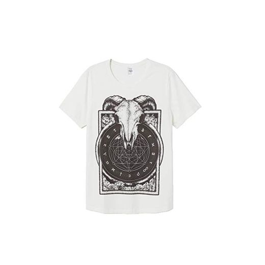 Constelación Cabra Camisetas Hombre Manga Corta Blanco Aesthetic Punk Divertida Camiseta Talla