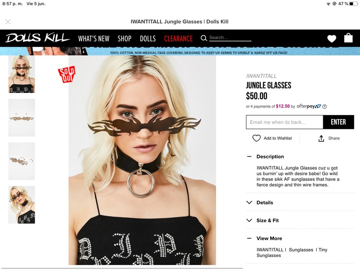 IWANTITALL Jungle Glasses | Dolls Kill