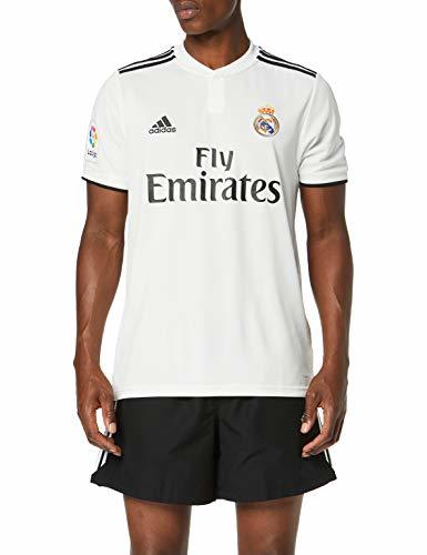 Social adidas 18/19 Real Madrid Home with Lfp Badge Camiseta, Hombre, Blanco