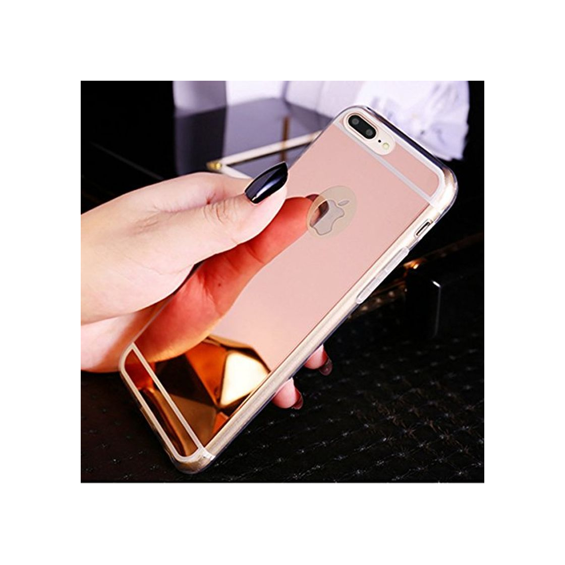 Products Funda iPhone 8 Plus,Funda iPhone 7 Plus,Cristal brillante Brillo cristalino Enchapado Espejo