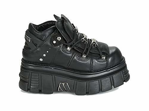 Fashion NEW ROCK Zapatos con Cordones de Mujer M-106-C66 Talla 37 Negro