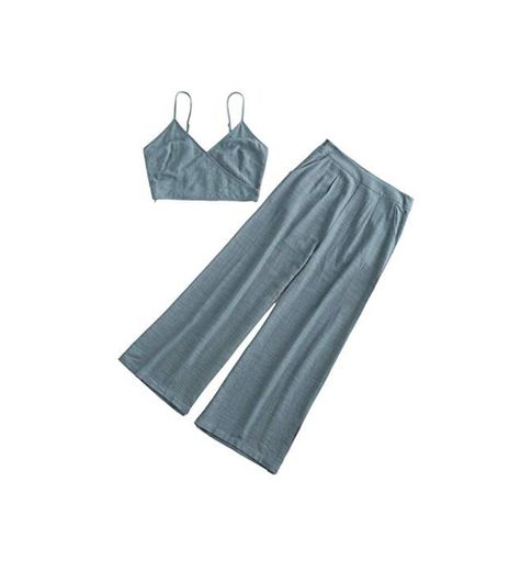 ZAFUL Conjunto de Pantalones para Mujer, Cintura Larga, sin Mangas, Mujer, Traje