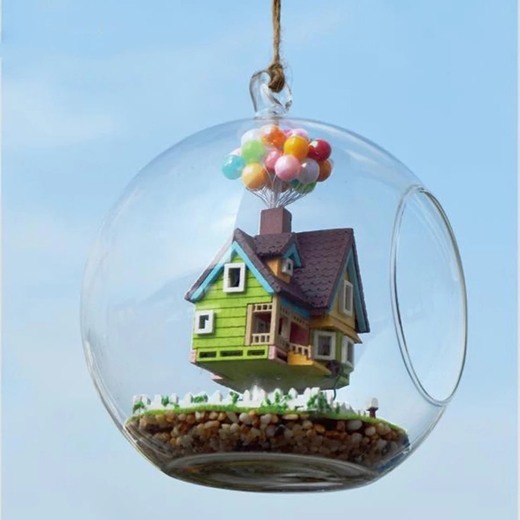 DIY casa bola de vidrio volando juguete 