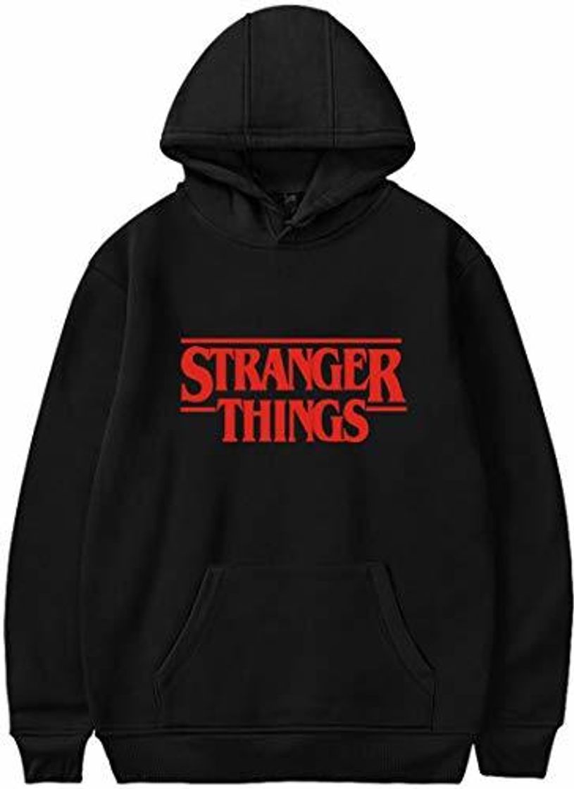 Social EMILYLE Color Puro Stranger Things Sudadera con Capucha Letra Roja Demogorgon Days