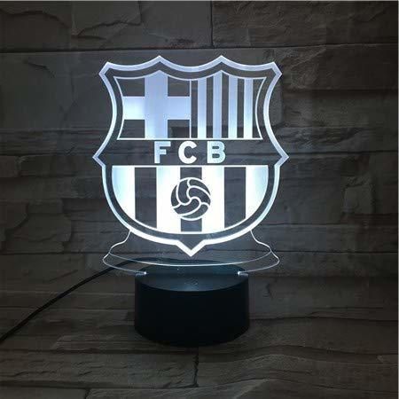 WoloShop Lampara LED FC Barcelona Cambia Color USB Luz Nocturna