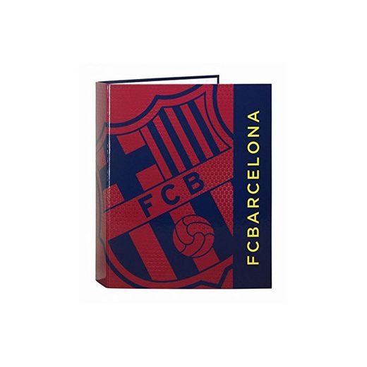 Futbol Club Barcelona - Carpeta Folio con 4 Anillas y Lomo Ancho