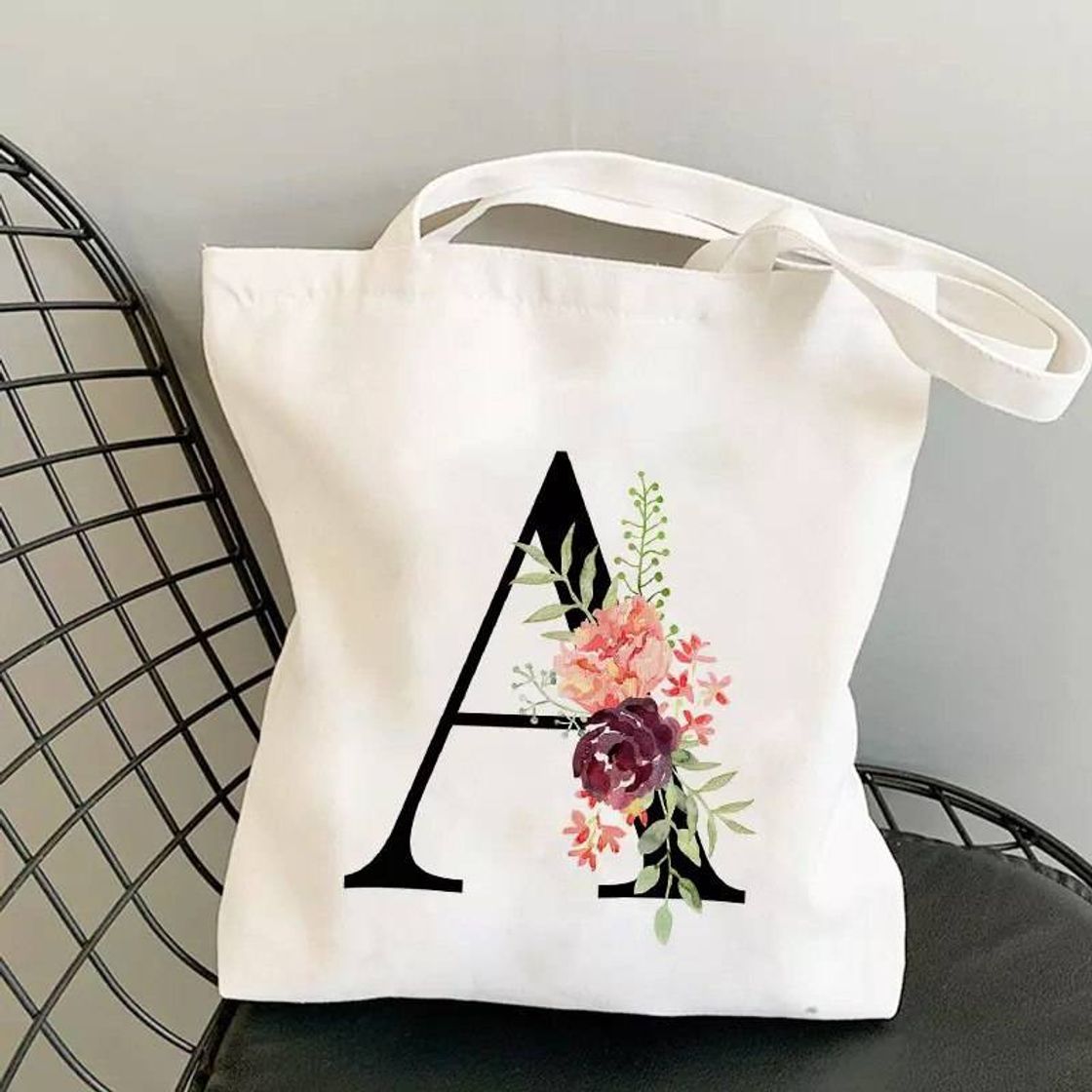 Social Bolsa de tela con inicial 