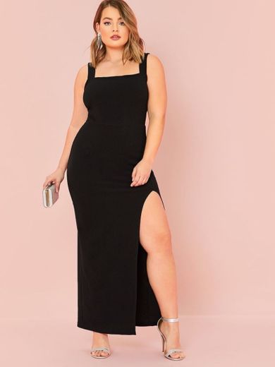 Vestido negro con abertura🖤