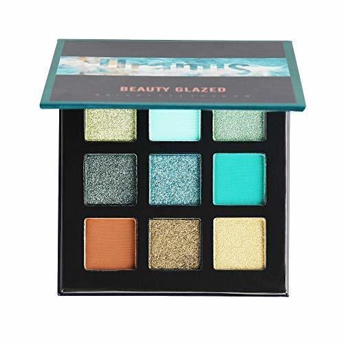 Social Beauty Glazed Paleta de sombras de ojos de 9 colores Cosméticos Maquillaje Paleta de sombra de ojos con brillo natural mate y brillo impermeable # 4