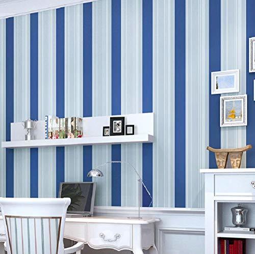 Productos Salas de estar mediterráneas Papel pintado a rayas azules Rayas verticales no