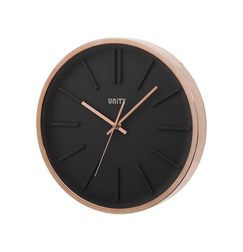 Unity Missouri Black Dial Wall Clock with Rose Gold Case