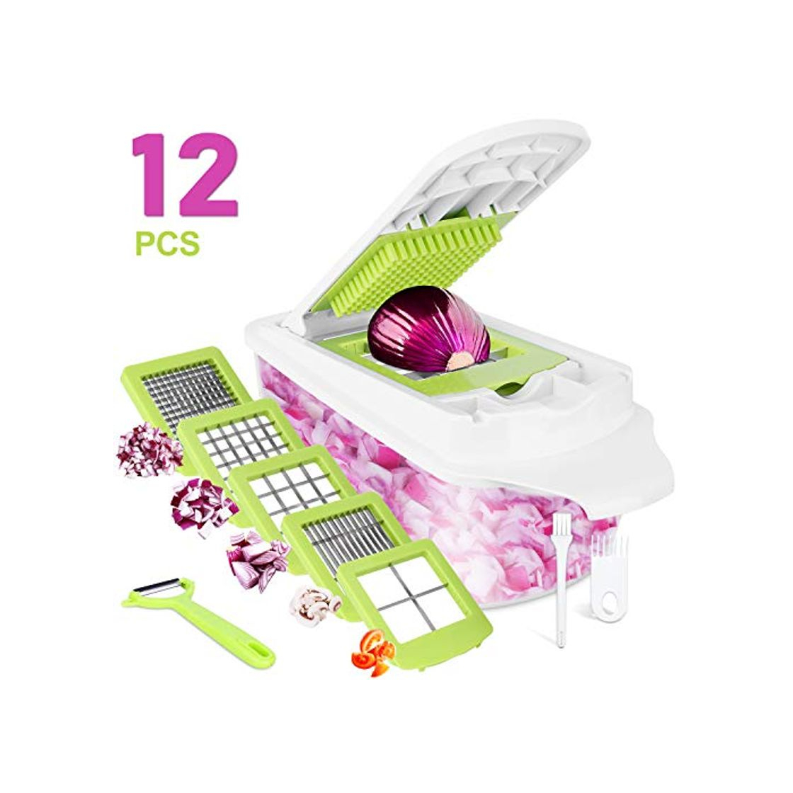 Social Sedhoom 12 Piezas Cortador de Verdura Mandolina de Verduras Multifuncional Mandolina de