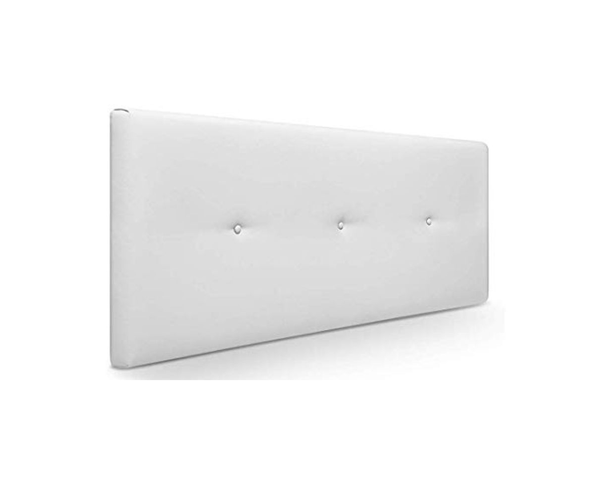 Social Muebles Pejecar Cabeceros de Camas 150 cm. Nora, Cabecero Tapizado Color Blanco.