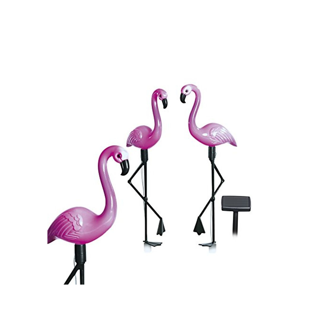 Social Easymaxx - 09383 Flamenco decorativo con luz rosa y panel solar