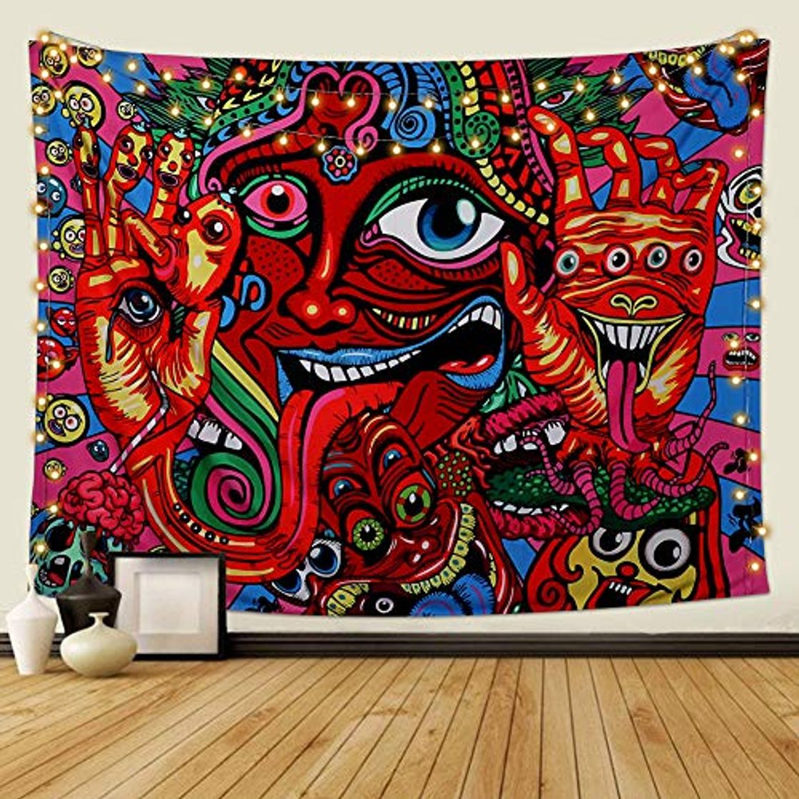 Social Dremisland Tapiz de Pared Psicodélico Arabesco Mandala Hippie Colgante de Pared Tapices