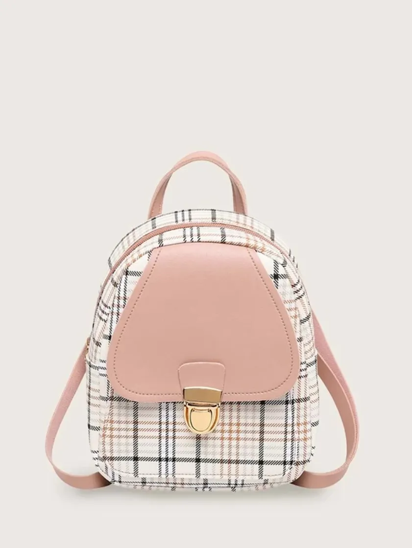 Fashion Mochila de cuadros con cerradura | Mode de Mujer | SHEIN España