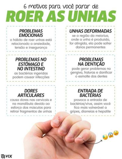 6 motivos para você parar de roer as unhas