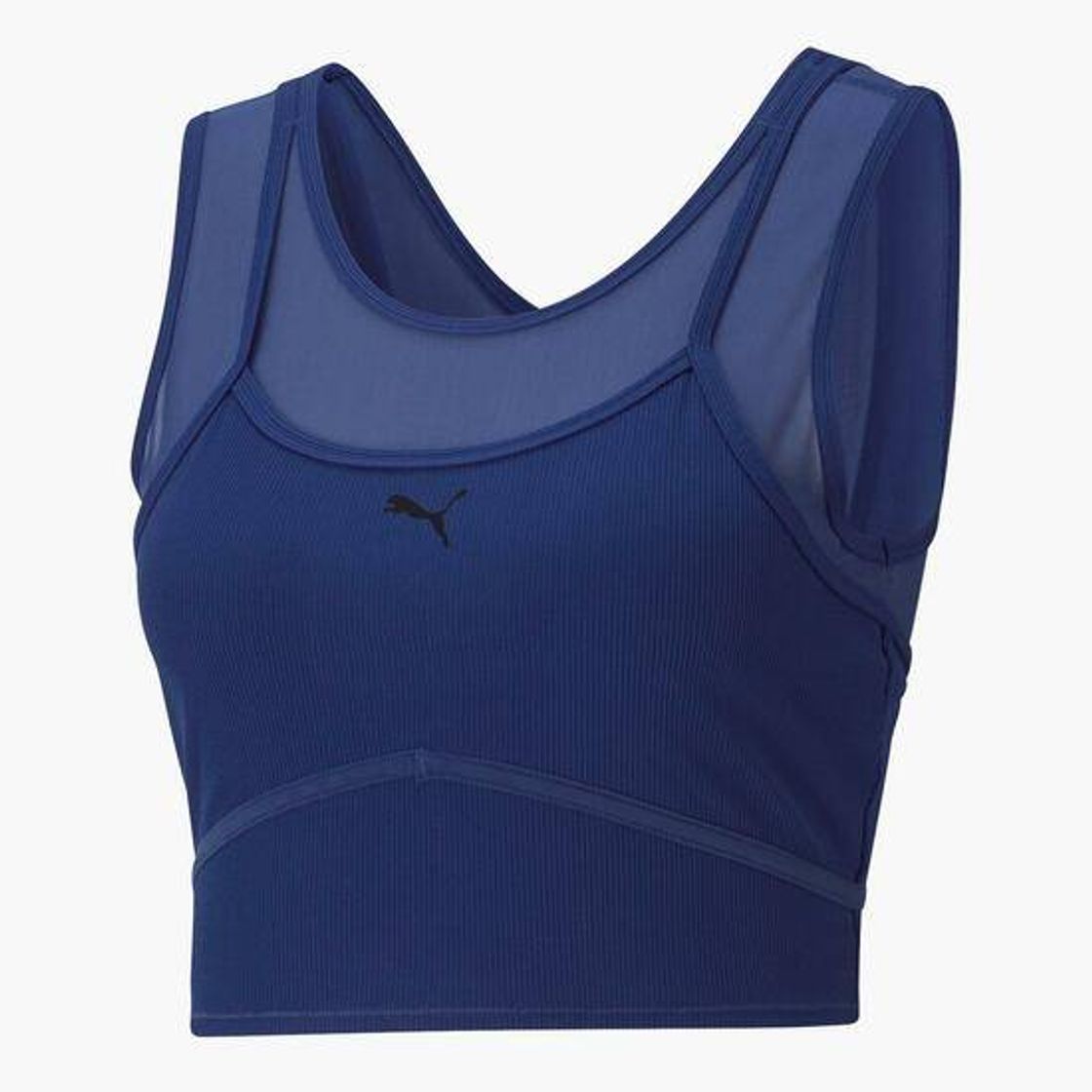 Fashion Top Desporto Puma Studio Layered - Azul - Top Crop Mulher