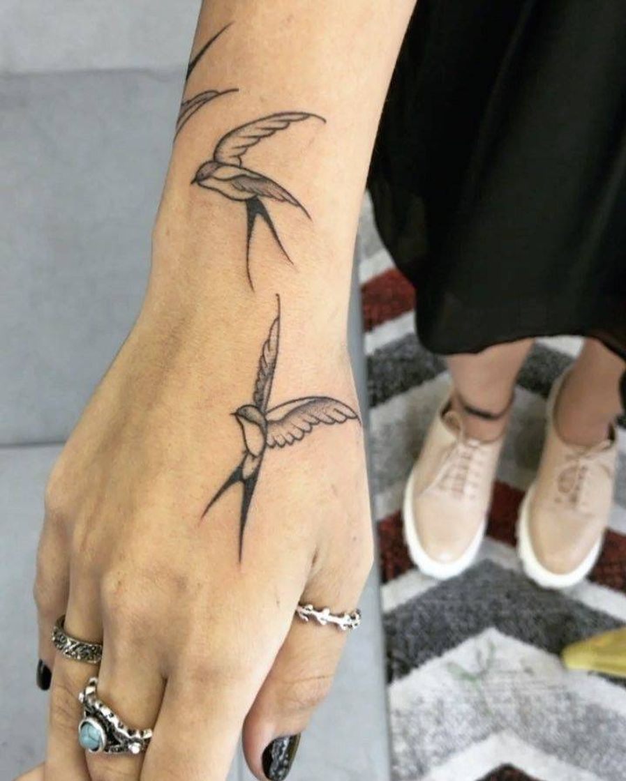 Fashion Tatto de pássaros 