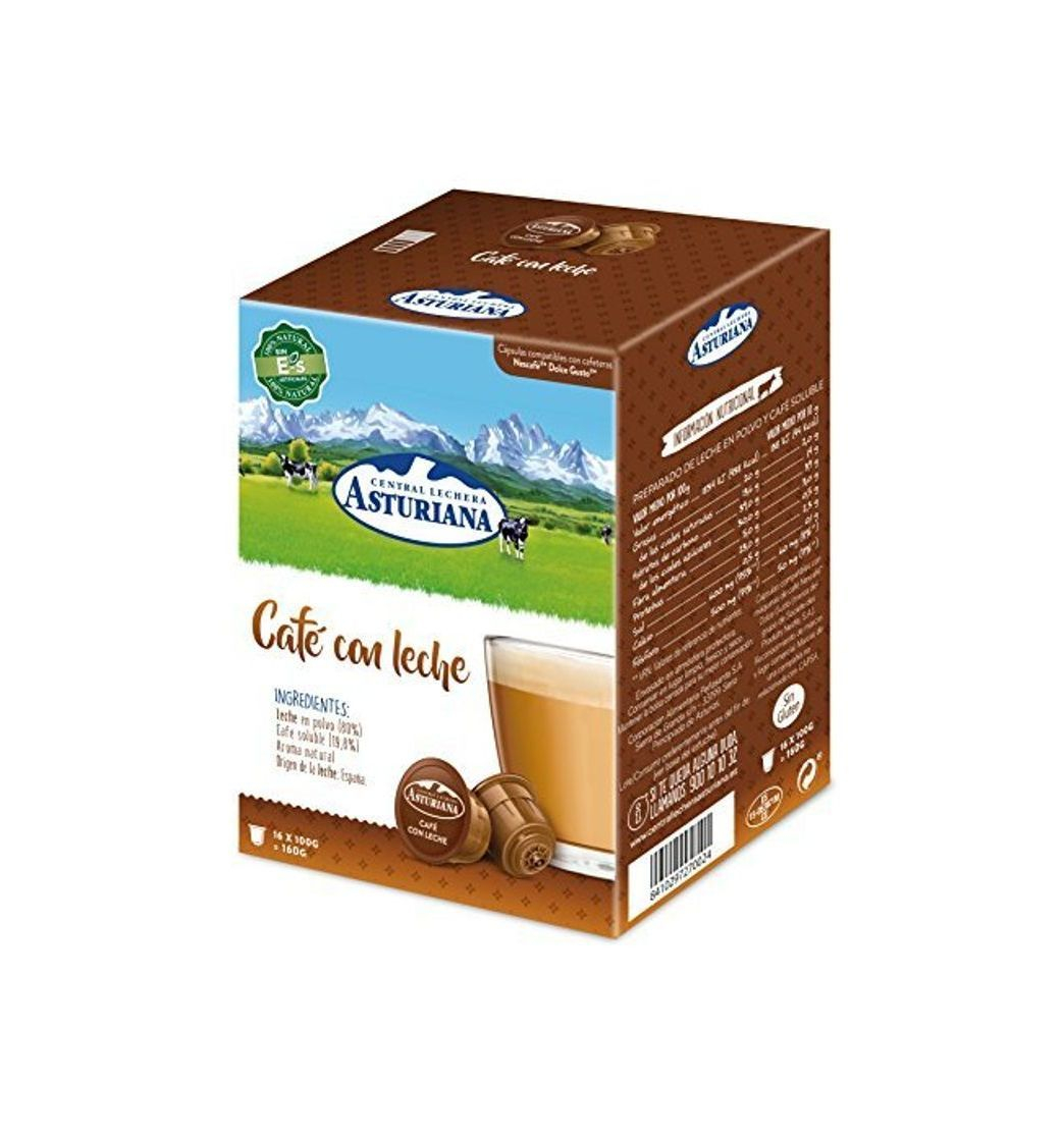 Product Central Lechera Asturiana Cápsulas de Café con Leche - 4 Paquetes de