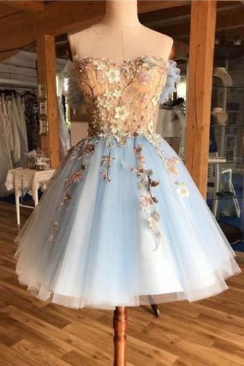 blue flowery dress