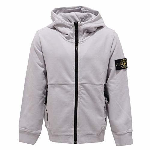 Products Stone Island 4807AB Felpa Bimbo Boy Junior Light Grey Full Zip Sweatshirt