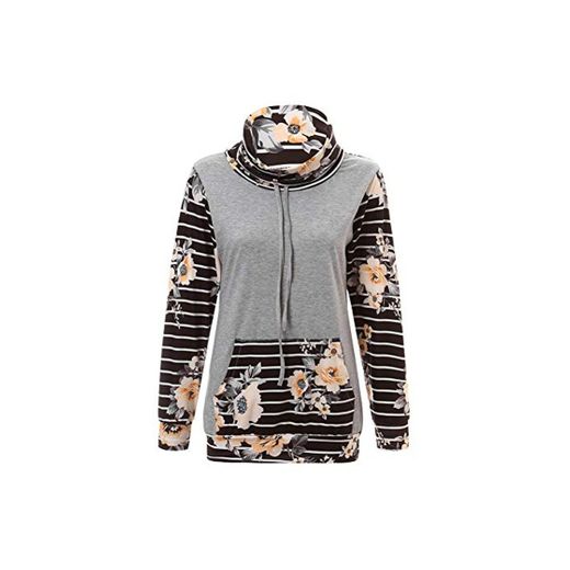 ZJSWCP Sudadera Womens Casual Manga Larga Col Colorblock Suéter Sudaderas Blusa Moleton