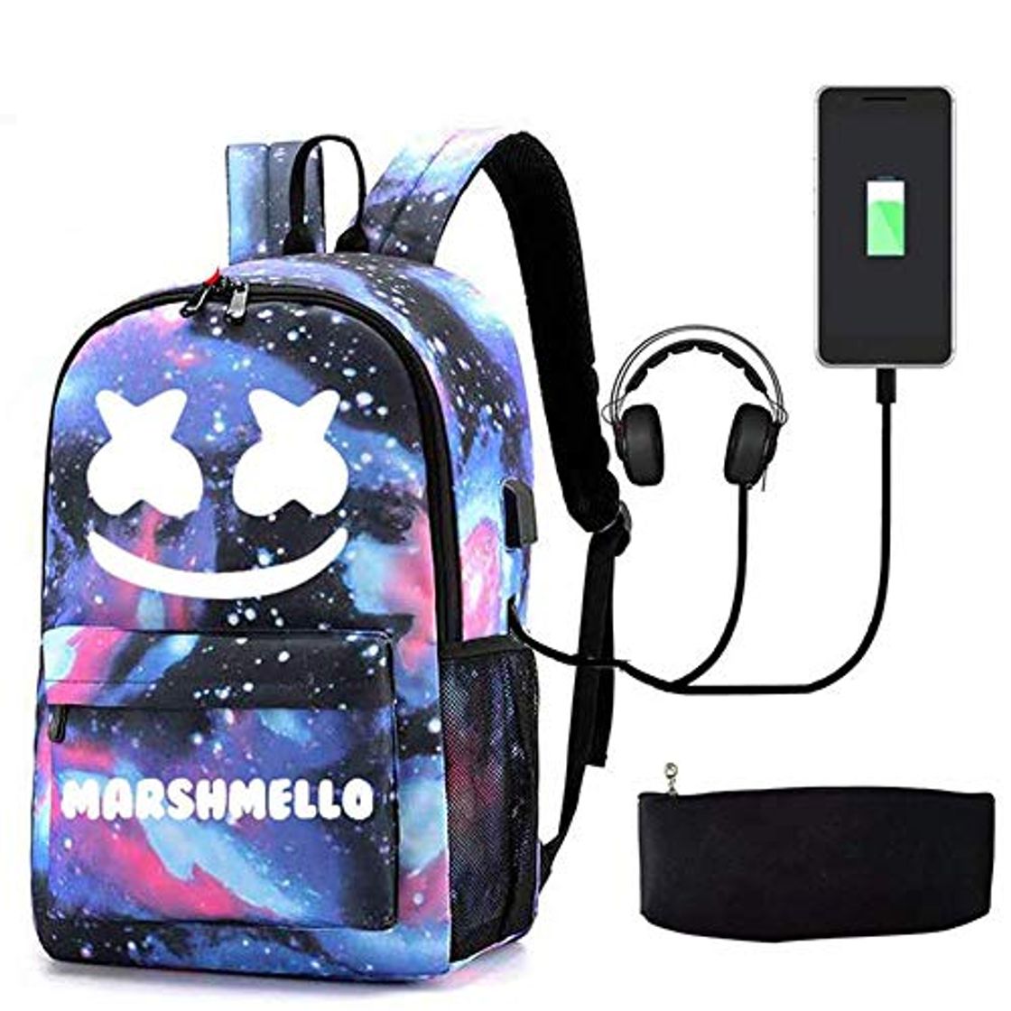 Fashion ADIS Mochila Luminosa de Dibujos Animados Mochila Escolar para Estudiantes 35L Escuela Primaria Unisex con Puerto de Carga USB Cable de Audio Bloqueo de contraseña y Estuche Luminoso