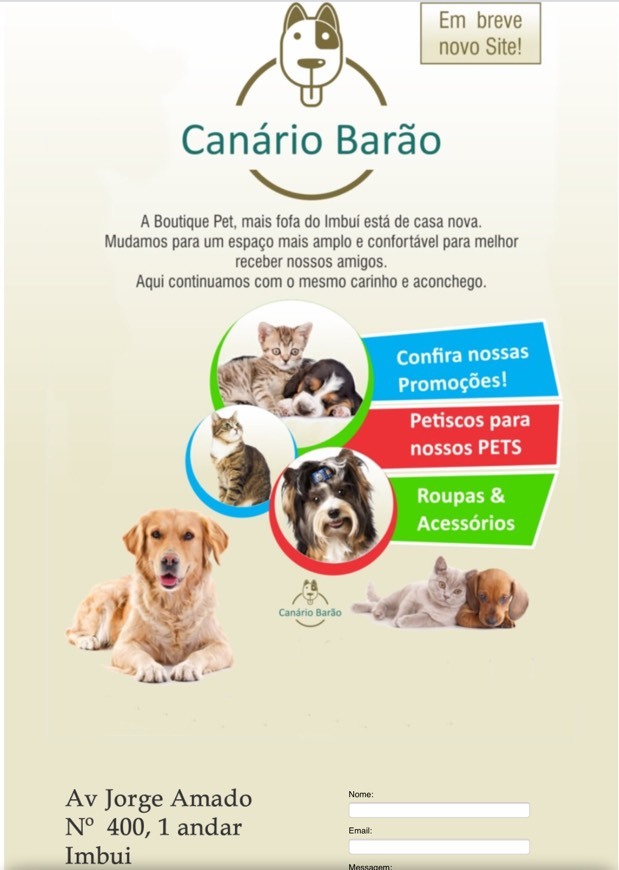 Place Canario Barão Acessórios Boutique e Petiscaria Pet