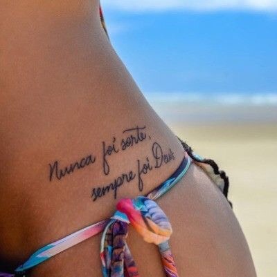 Fashion Tatuagem frase| “nunca foi sorte, sempre foi Deus” ✨