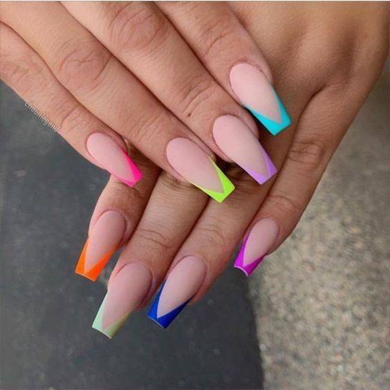 Fashion Unhas multicoloridas 