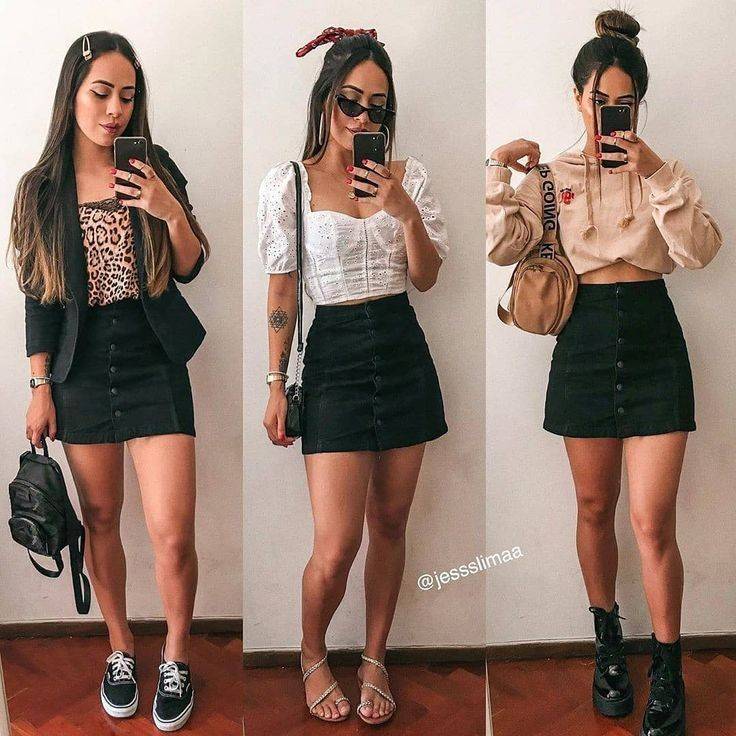 Moda 1 saia 3 looks 